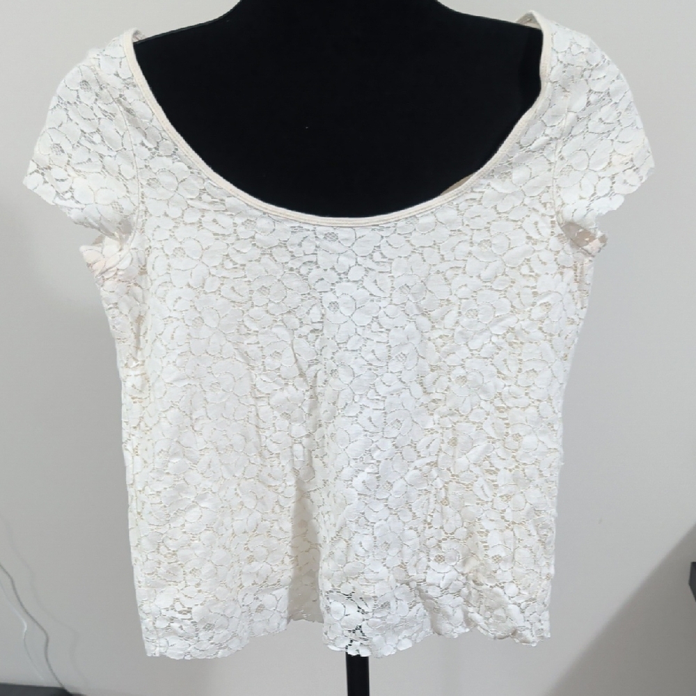 Vintage American Eagle Outfitters White Lace Blouse
